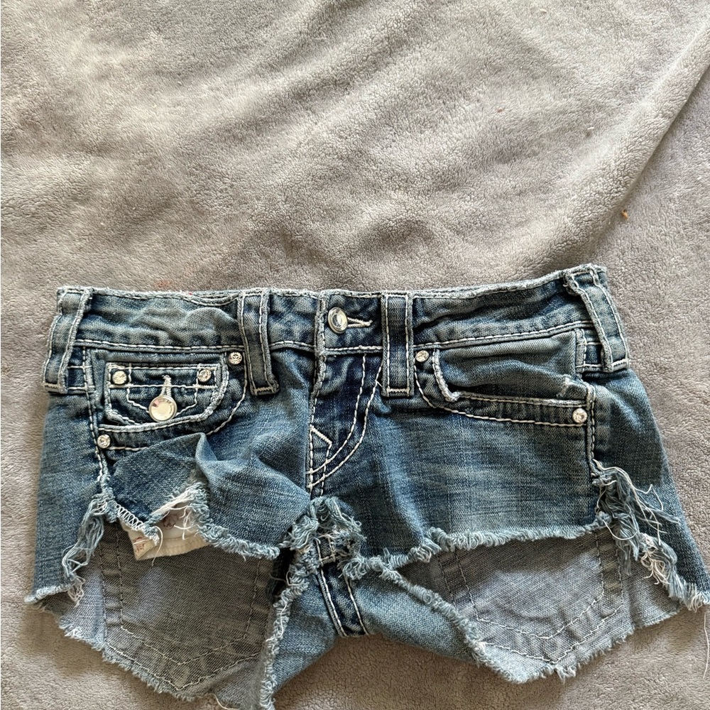 True Religion Blue Jean Shorts